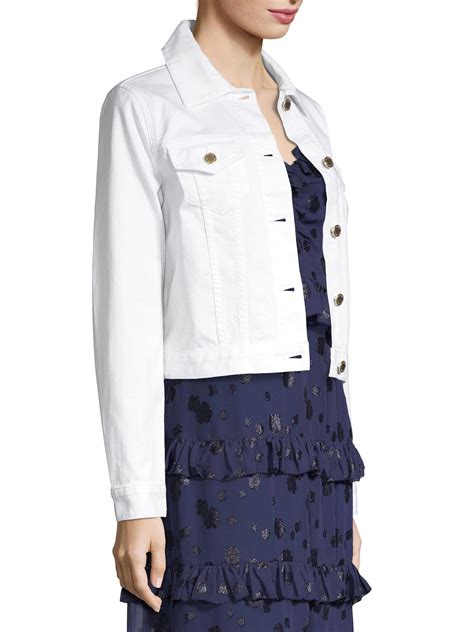 michael kors white jacket|michael kors denim jacket.